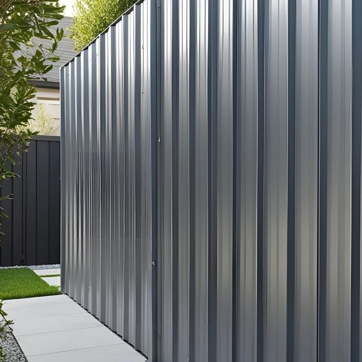 metalinės skardinės tvoros gyvenamajam namui